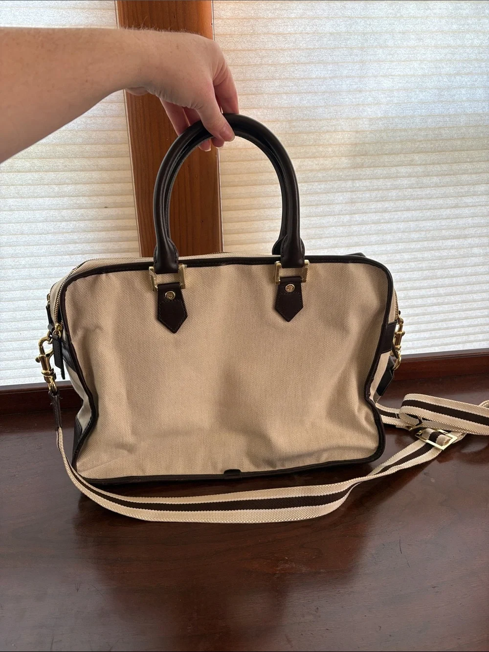 Brooks Brothers Canvas and leather bag